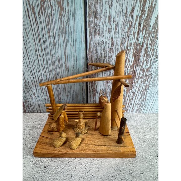 Vintage Wooden Nativity Scene Hand Made In Poland By S. Sitarski & J. Fedorowicz - Picture 3 of 10